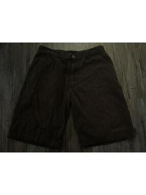 Vtg No Fear Mens 34 Brown Pinstripe Chino Shorts Y2K Skate